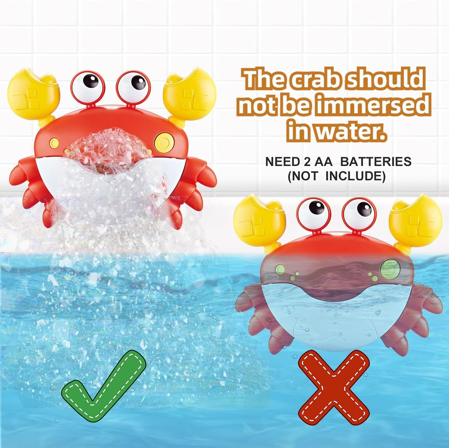 Kaiwatoy® Baby Bath Toys for Toddlers, Crab Bath Bubble Maker with 12 Songs