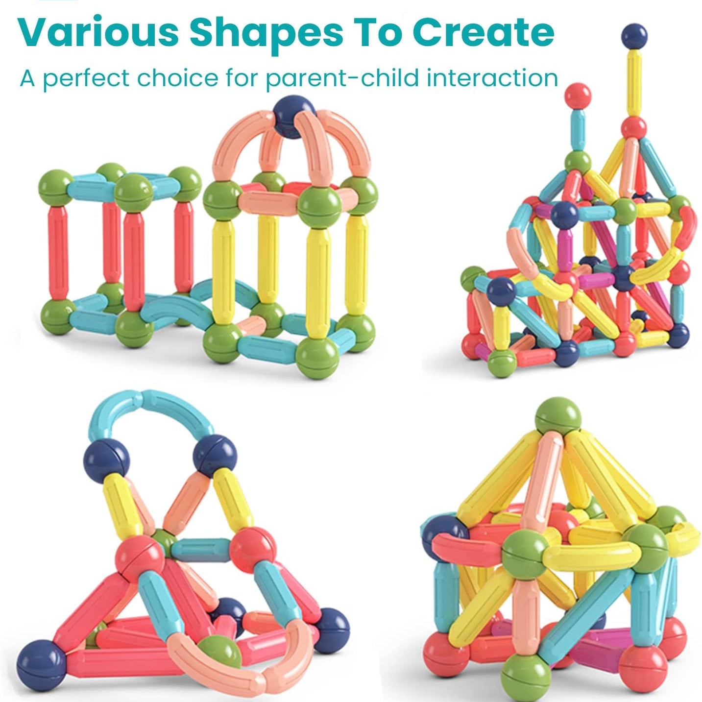 Kaiwatoy® Magnetic Building Blocks for Kids Ages 4-8, STEM Construction Toys ,Set for Kid’s Early Educational Learning