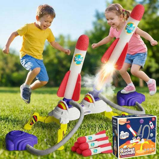 Kaiwatoy®Rocket Launch Toys 2 Pack Launchers for Kids with 6 Foam Rockets