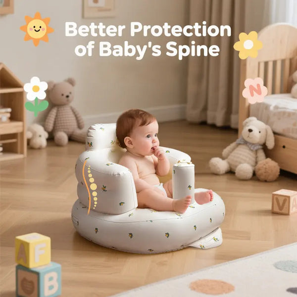 Kaiwatoy®Inflatable Baby Seat 3+ Months, Built-in Air Pump Baby Seat for Kids, Toddler, Breathable Cover,  Baby Essentials & Baby Items