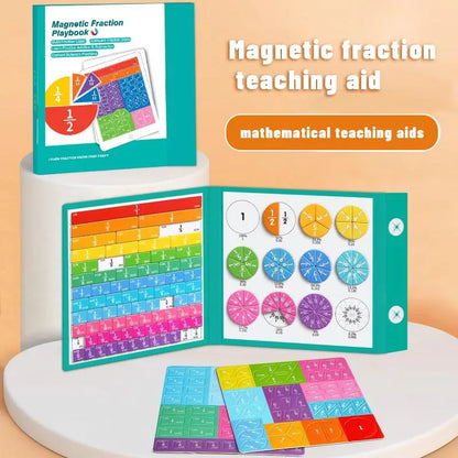 Kaiwatoy®Magnetic Fraction Demonstration Book, 1 Set Math Teaching Aid, Learning Toy for Gift