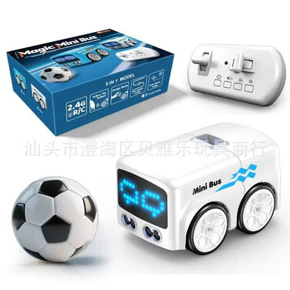 Kaiwatoy®Magic Mini Bus Toy, RC-Controlled with Auto Expressions & 4 Play Modes, Ideal Gift for Children
