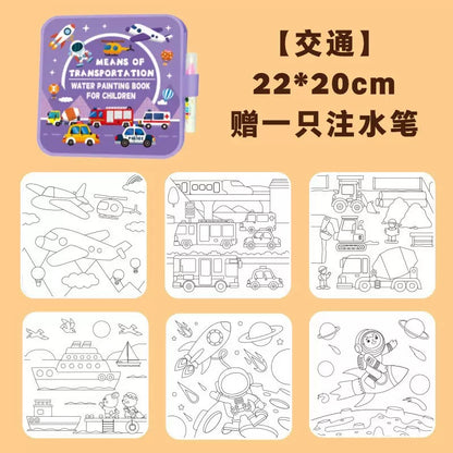 Kaiwatoy®4 pack Water Coloring and Doodle Books for Toddlers, Paint with Water Activity Books