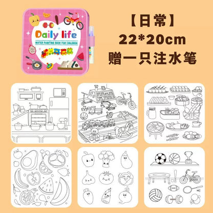 Kaiwatoy®4 pack Water Coloring and Doodle Books for Toddlers, Paint with Water Activity Books
