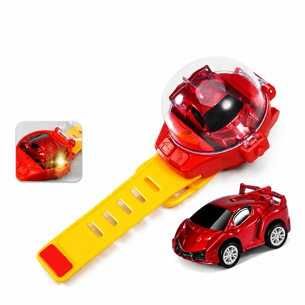 Wearable Watch RC Car | One Button Pop-Up Mini Racer For Quiet Indoor Play