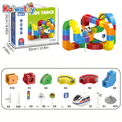 Kaiwatoy®3D Train Tracks: Mix-and-Match STEM Cube Construction Kits