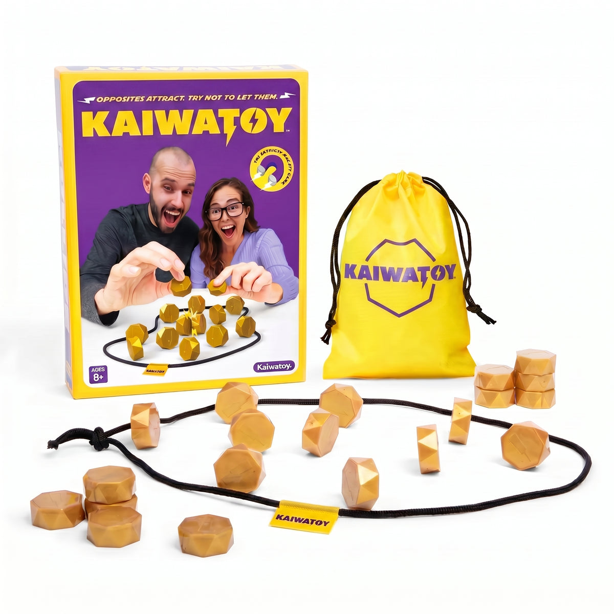 Kaiwatoy®Spannendes Magnetspiel für den Familienabend, toller Spielspaß für Kinder, inklusive 1 Seil, 20 Magneten und Anleitung