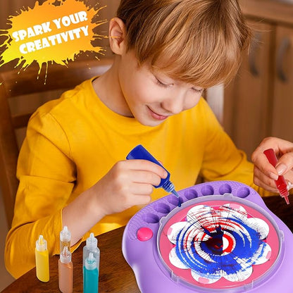 Kaiwatoy®Paint Spin Art Machine Kit für Kinder, Mal- und Bastelset für Jungen und Mädchen