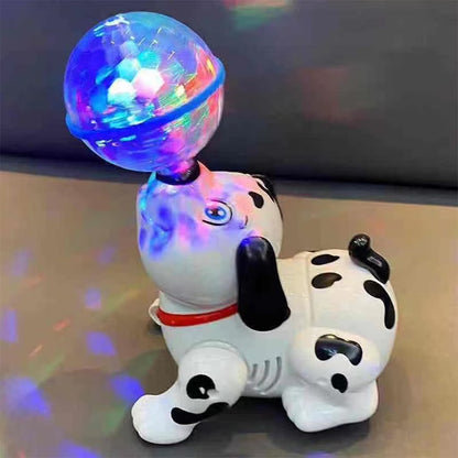 Kaiwatoy®Interactive Spinning Sea Lions /Dog Motorized Toy - Rotating Light Music Projection Singing Animal for Kids, Battery Powered