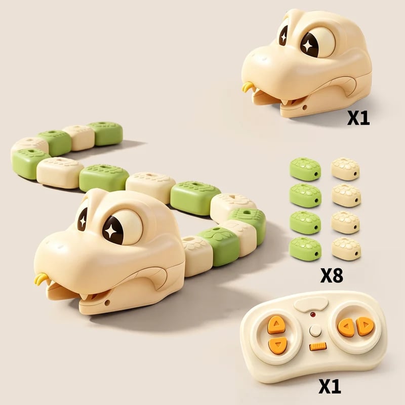 Remote Control Snake Toy with Magnetic Splicing Segments - Yellow