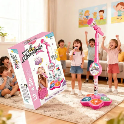Kaiwatoy®Unleash Your Child's Inner Pop Star! This Karaoke Microphone Toy with Colorful LED Lights & Built-in Music Encourages Singing, Boosts Confidence, and Makes a Perfect Birthday Gift for children Aged 3+