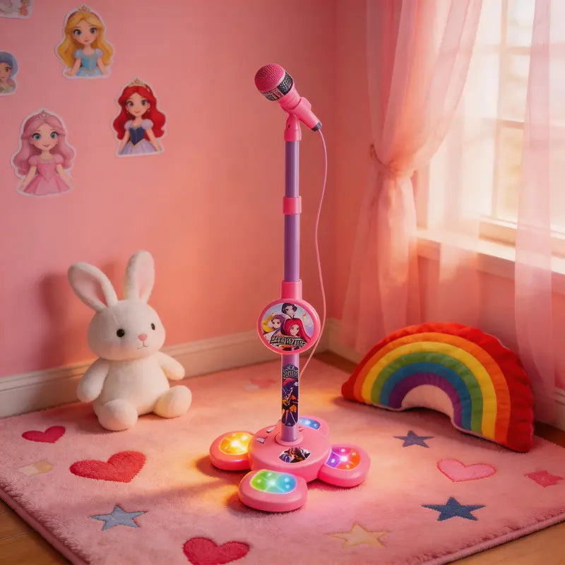 Kaiwatoy®Unleash Your Child's Inner Pop Star! This Karaoke Microphone Toy with Colorful LED Lights & Built-in Music Encourages Singing, Boosts Confidence, and Makes a Perfect Birthday Gift for children Aged 3+