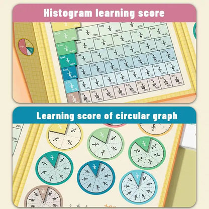 Kaiwatoy®Magnetic Fraction Demonstration Book, 1 Set Math Teaching Aid, Learning Toy for Gift