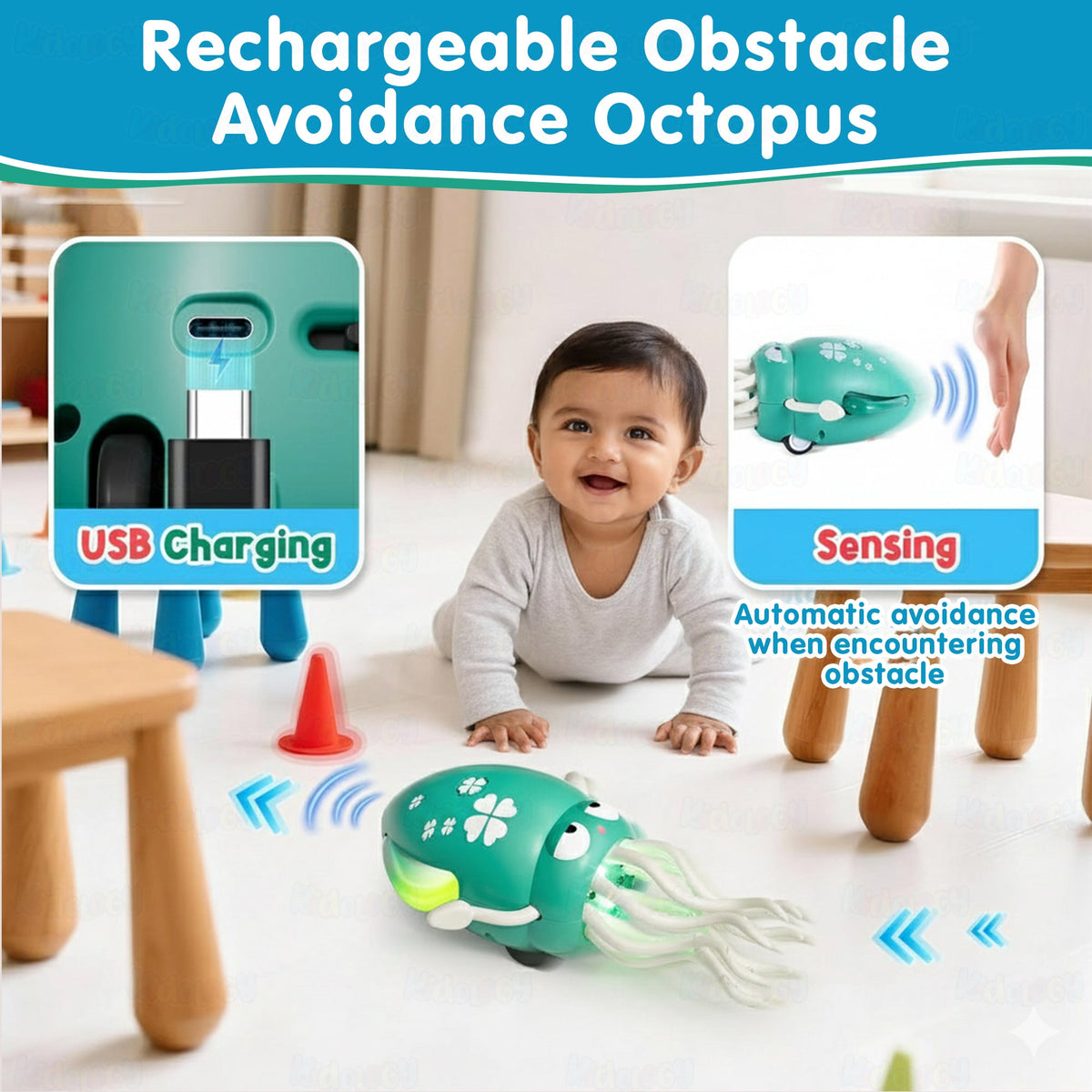 Electric Crawling & Dancing Octopus - Squid Toy