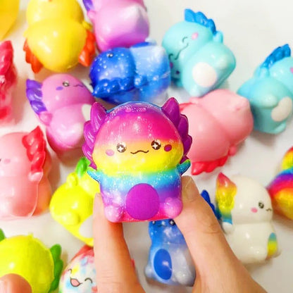 Kaiwatoy®24 Pack Axolotl Slow Squishy Toys Soft Stress Relief Fidgets Toys for Kids Boys Girls Party Favors Novelty Prizes