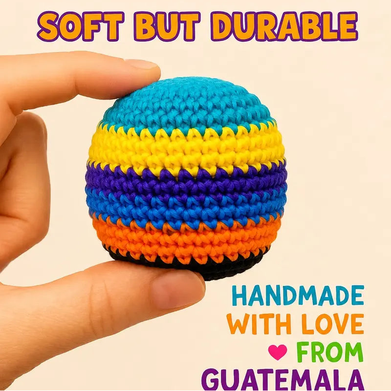 6PCS Hacky Sack Footbag Set Handmade Crochet Hacky Kick Sack Balls Knitted Kick Balls for Kids & Adults(Random colors)