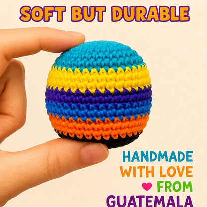 6PCS Hacky Sack Footbag Set Handmade Crochet Hacky Kick Sack Balls Knitted Kick Balls for Kids & Adults(Random colors)