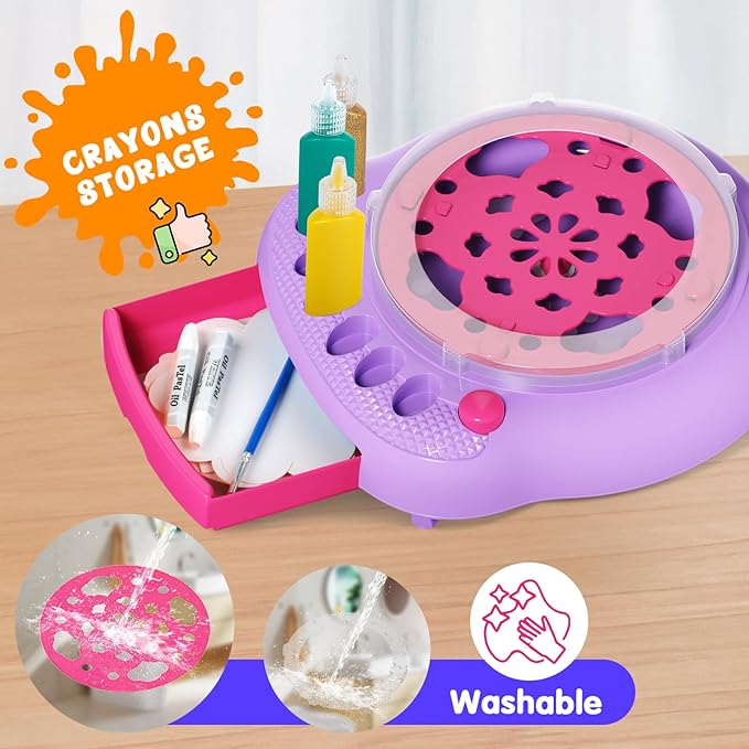 Kaiwatoy®Paint Spin Art Machine Kit für Kinder, Mal- und Bastelset für Jungen und Mädchen