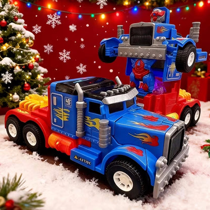Kaiwatoy® 2-in-1 Transformierbarer Roboter, Spielzeug-LKW, der sich in einen Roboter verwandelt, Blau und Rot, Rückziehfunktion, Lichter und Geräusche, für Kinder ab 3 Jahren