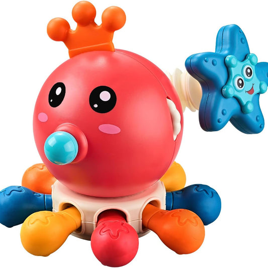 Kaiwatoy® Octopus Silicone Car Activities Travel Sensory Toys for 1~ 2 Year Old