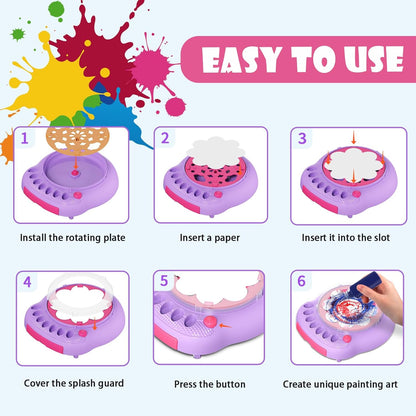 Kaiwatoy®Paint Spin Art Machine Kit für Kinder, Mal- und Bastelset für Jungen und Mädchen