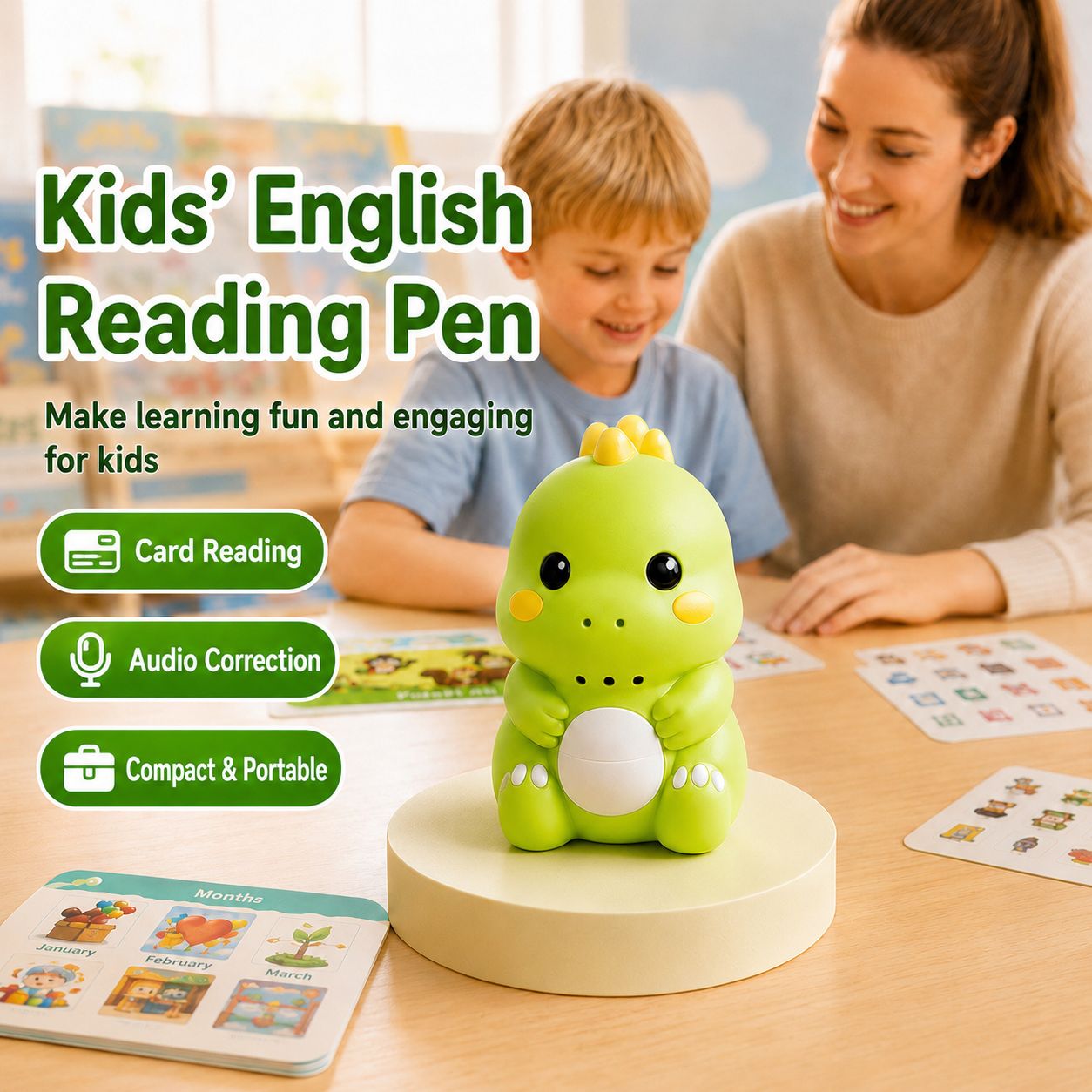 Interactive Talking Dinosaur Learning Flash Cards