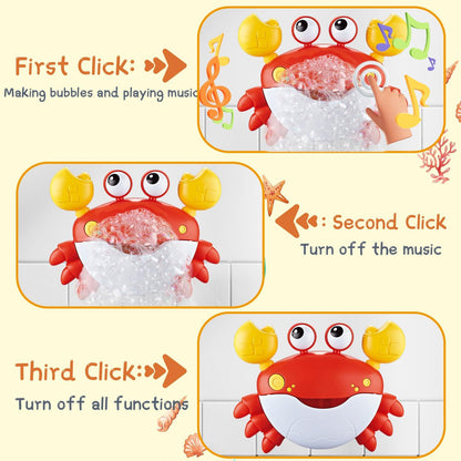 Kaiwatoy® Baby Bath Toys for Toddlers, Crab Bath Bubble Maker with 12 Songs