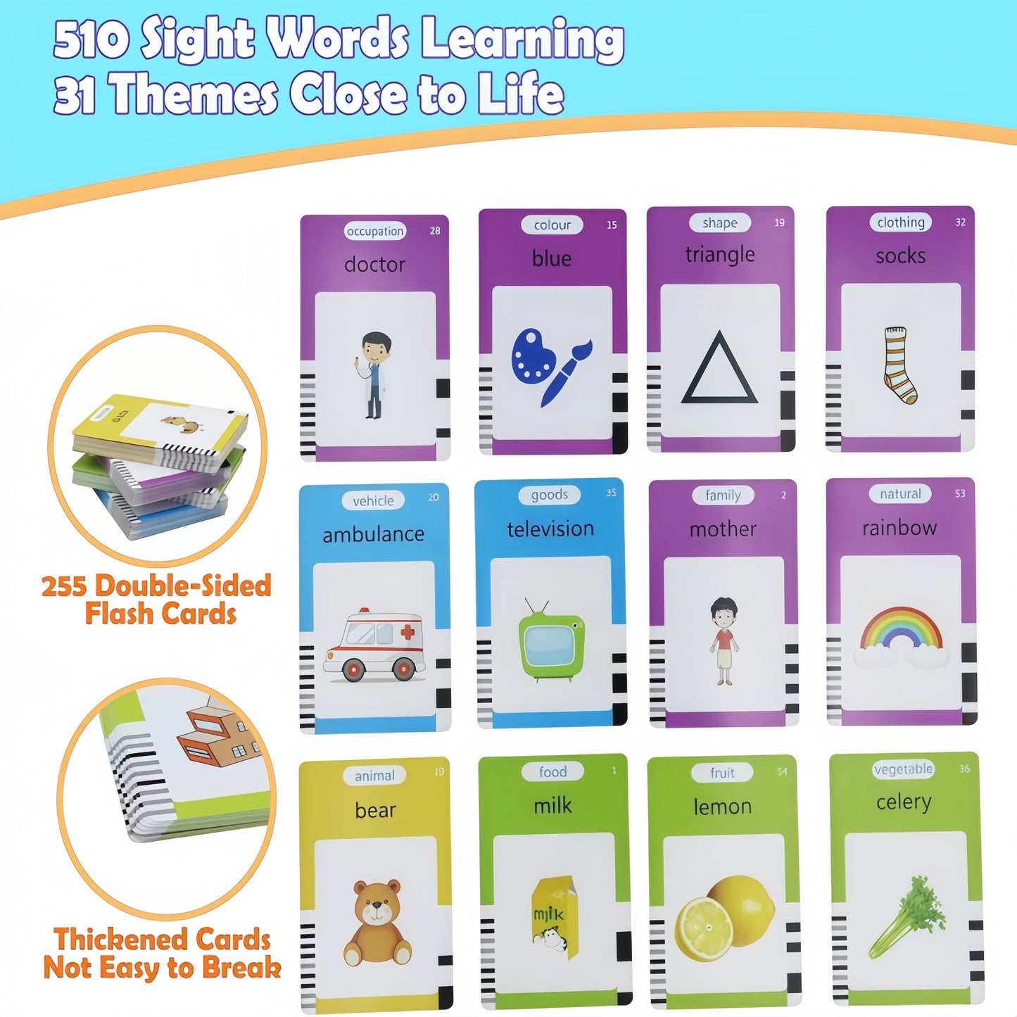 224/510 Words Bilingual Talking Flash Cards – English & Spanish | Autism Sensory Speech Therapy Toys for Toddlers 3-8 | Educational Gift