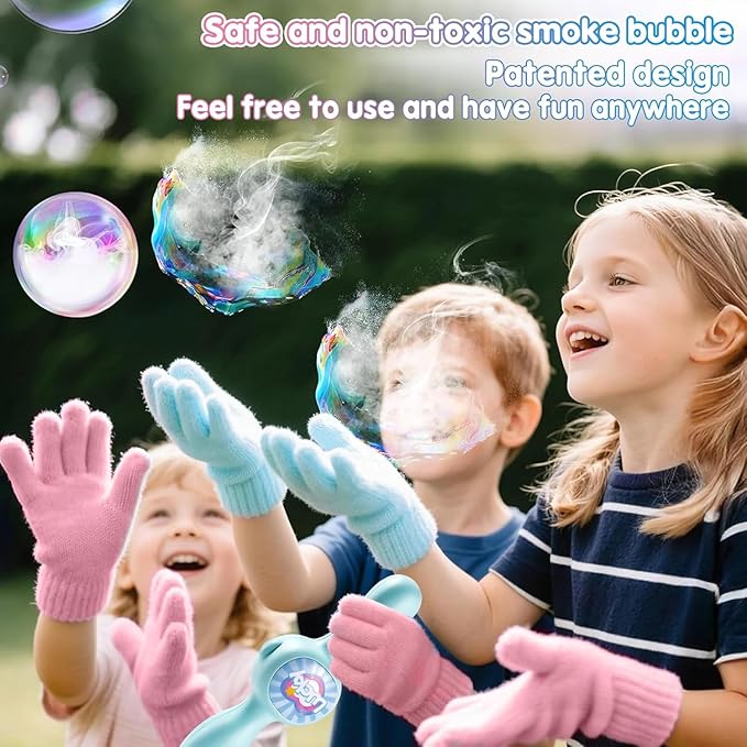 Kaiwatoy® Nebelblasenmaschine für Kinder – Elastischer Nebelblasenstab, Rauchblasen-Schwert, interaktives MINT-Spielzeug mit Lichtern & Musik, Eltern-Kind-Spaß, Sommerspielzeug für draußen, Geburtstagsgeschenk für Jungen & Mädchen