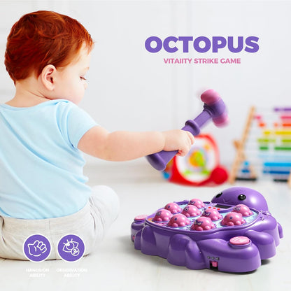 Hau den Maulwurf Oktopus Spielzeug mit Licht und Sound für Jungen und Mädchen, Baby-Spielzeug für frühes Lernen, Geburtstag für Kleinkinder