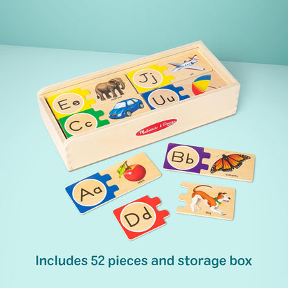 Kaiwatoy® Selbstkorrigierende Alphabet-Holzpuzzles mit Aufbewahrungsbox, ABC-Puzzles, hölzernes Alphabet-Puzzle für Kinder ab 4 Jahren