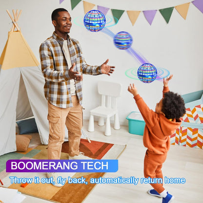 Galaxy Hand Sensing Flying Spinner Auto Return Boomerang Orb With Lights