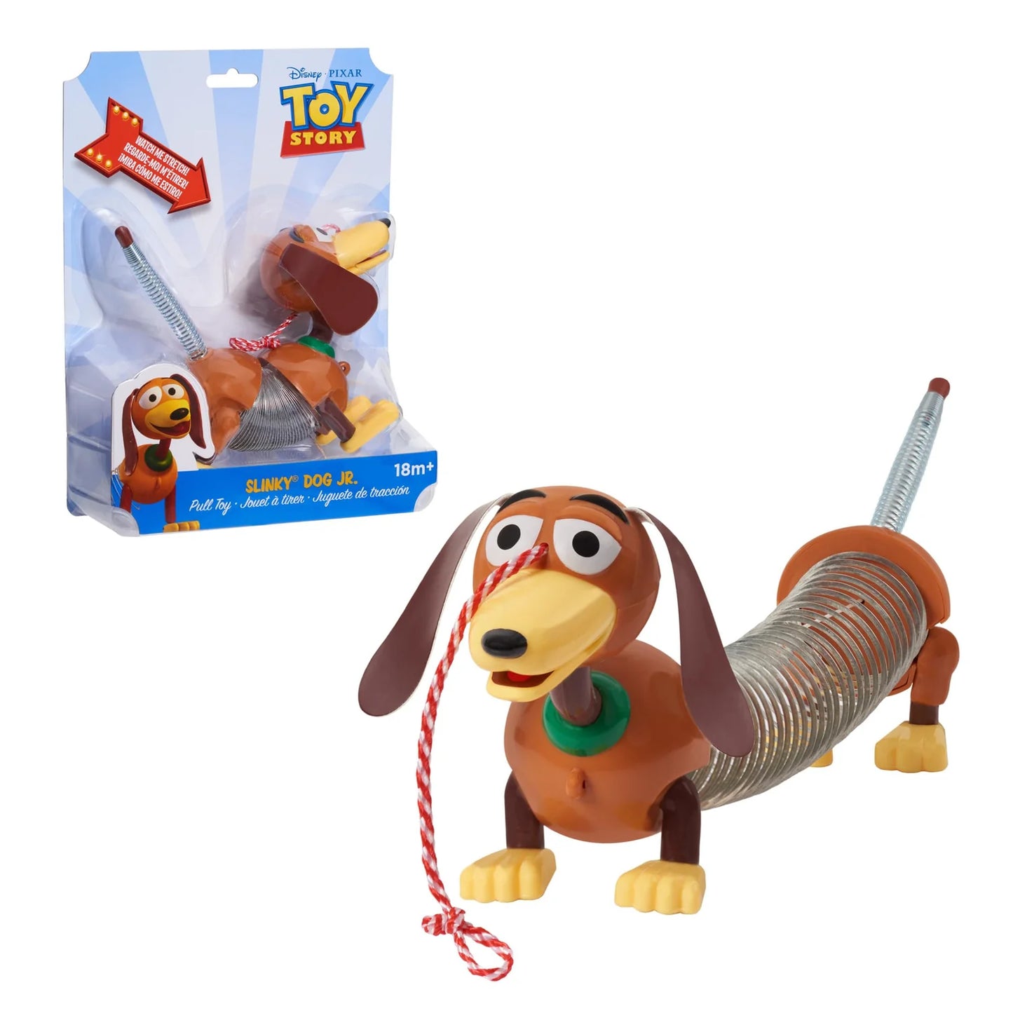 Just Play Animated Movie Slinky Dog Pull Toy Figure, Walking Spring Dog Toy with Leash, Classic Stretch Toy for Toddlers, Preschool Kids Toys Ages 18 Months and Up