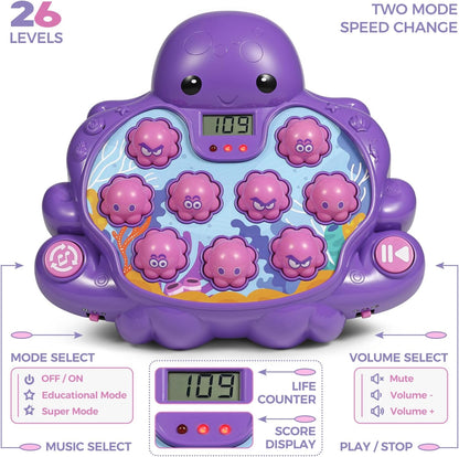 Hau den Maulwurf Oktopus Spielzeug mit Licht und Sound für Jungen und Mädchen, Baby-Spielzeug für frühes Lernen, Geburtstag für Kleinkinder