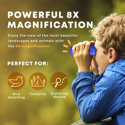 Kaiwatoy®Binoculars for Kids – Perfect Toy for Little Boys and Girls  – Powerful Magnification 8X21