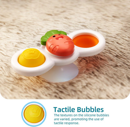 3PC Strong Suction Cup Fidget Rotating Sensory Bath Toys for Baby Christmas Stocking Stuffers, Airplane Car Travel Table & Window Toys for Toddler Boys and Girls, 10+ Months