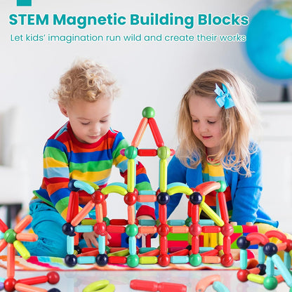 Kaiwatoy® Magnetic Building Blocks for Kids Ages 4-8, STEM Construction Toys ,Set for Kid’s Early Educational Learning