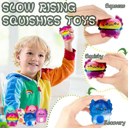 Kaiwatoy®24 Pack Axolotl Slow Squishy Toys Soft Stress Relief Fidgets Toys for Kids Boys Girls Party Favors Novelty Prizes