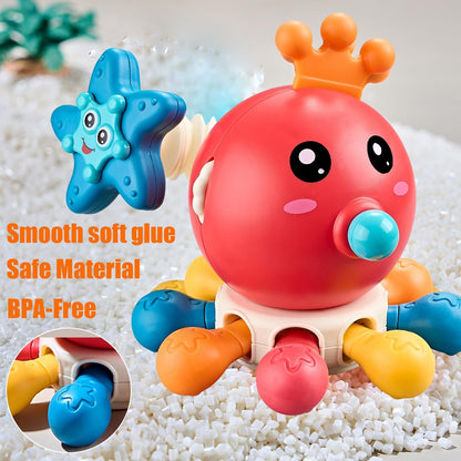 Kaiwatoy® Octopus Silicone Car Activities Travel Sensory Toys for 1~ 2 Year Old