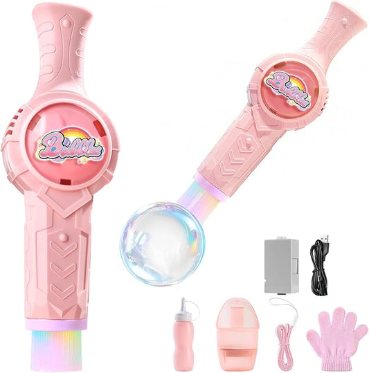 Kaiwatoy®Mist Bubble Machine for Kids – Elastic Bubble Fog Wand, Smoke Bubble Sword, Interactive STEM Toy with Lights & Music, Parent-Child Fun, Outdoor Summer Play, Birthday Gift for Boys & Girls