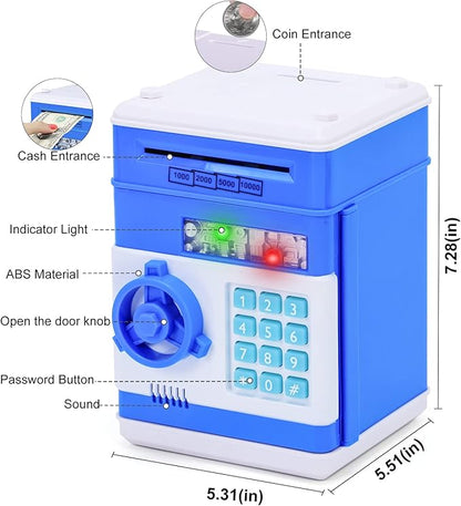 Kaiwatoy®Refasy Piggy Bank Cash Coin Can ATM Bank Electronic Coin Money Bank for Kids Age 3-12