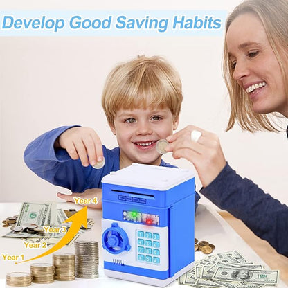 Kaiwatoy®Refasy Piggy Bank Cash Coin Can ATM Bank Electronic Coin Money Bank for Kids Age 3-12