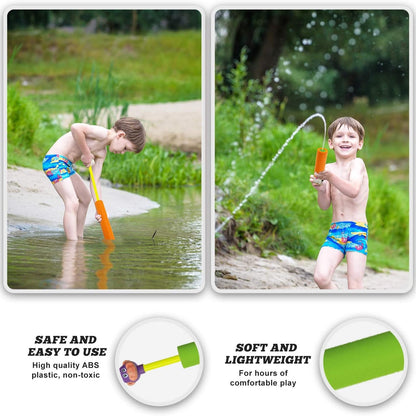 4 Pack Animal Water Blasters for Kids 🐒🦛🐶🦆 Summer Pool Squirt Guns, Beach Water Squirter Toys for Backyard Water Fight Party