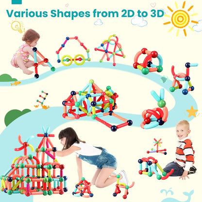 Kaiwatoy® Magnetic Building Blocks for Kids Ages 4-8, STEM Construction Toys ,Set for Kid’s Early Educational Learning