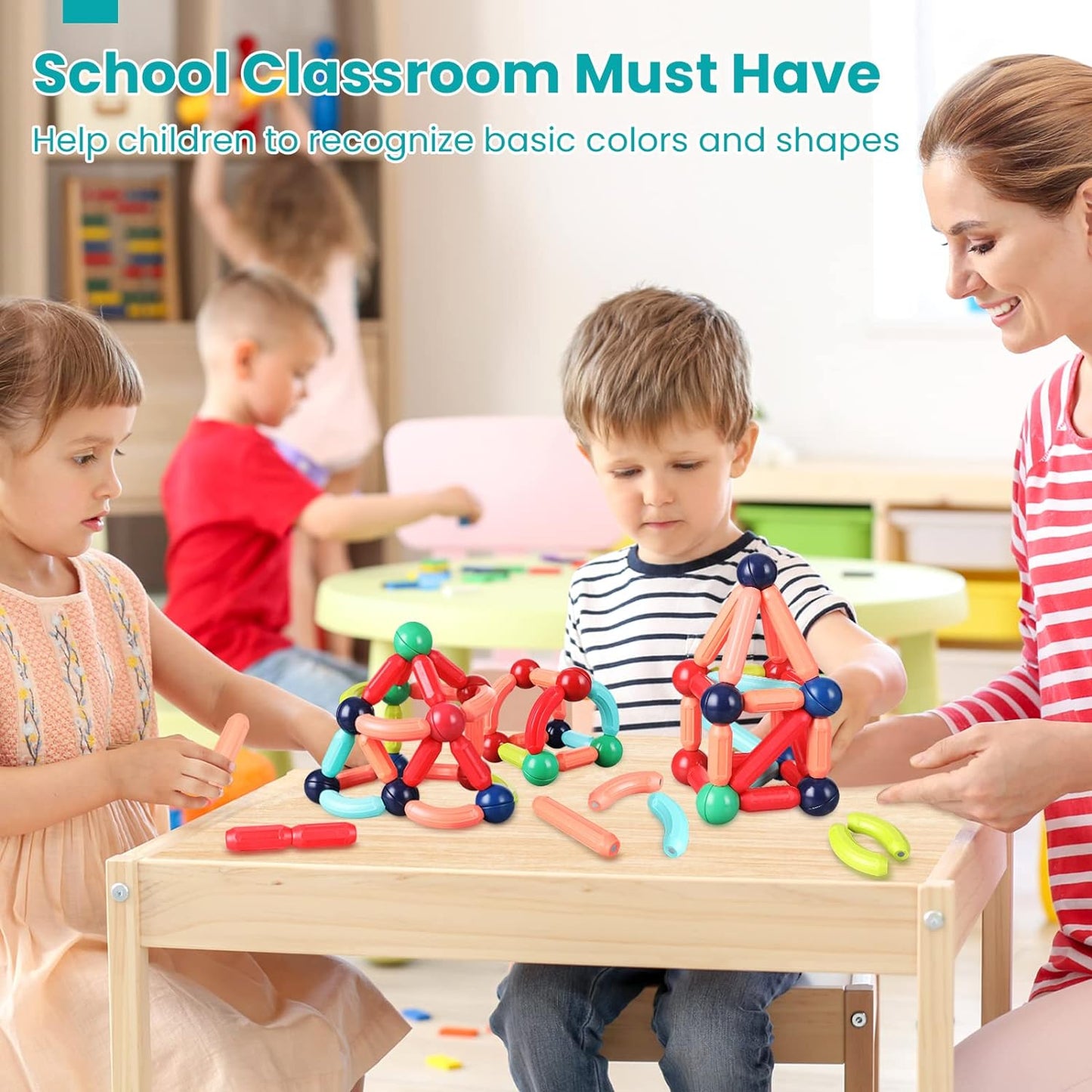 Kaiwatoy® Magnetic Building Blocks for Kids Ages 4-8, STEM Construction Toys ,Set for Kid’s Early Educational Learning