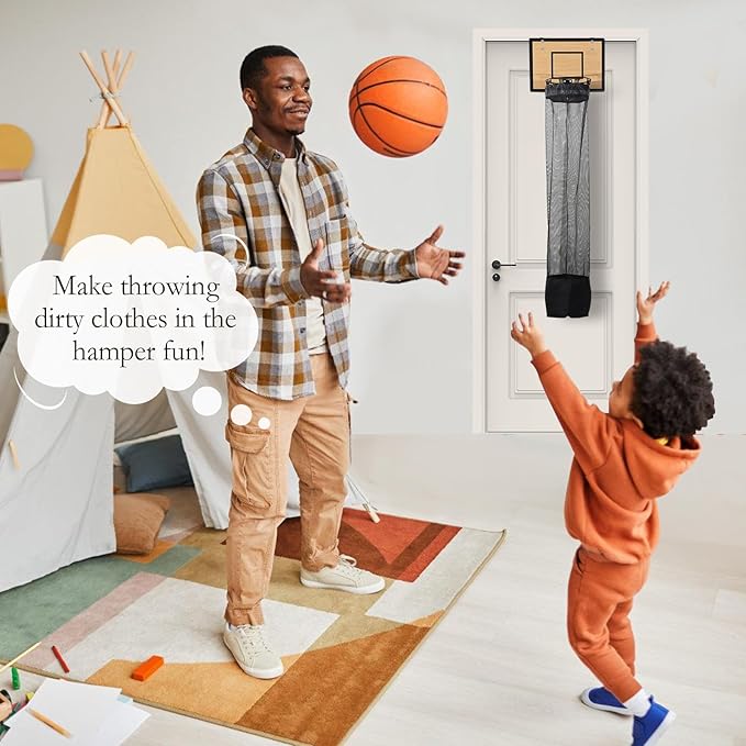 Over-the-Door Basketball Laundry Hoop,Basketball Hoop Laundry Hamper(Installation without drilling)
