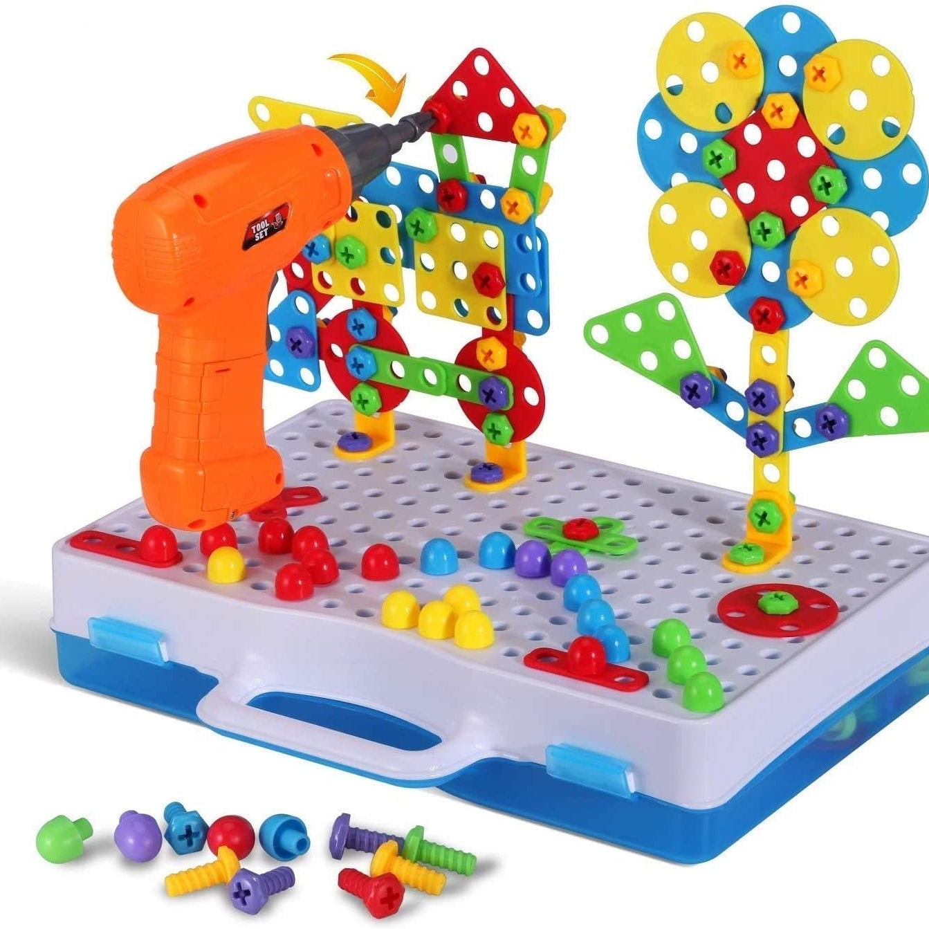 Kaiwatoy® Educational Toys Building Blocks, 189 Pieces Electric Screwdriver DIY Building Toys