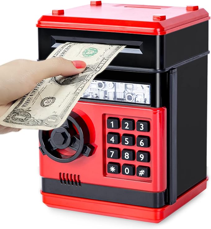 Kaiwatoy®Refasy Piggy Bank Cash Coin Can ATM Bank Electronic Coin Money Bank for Kids Age 3-12