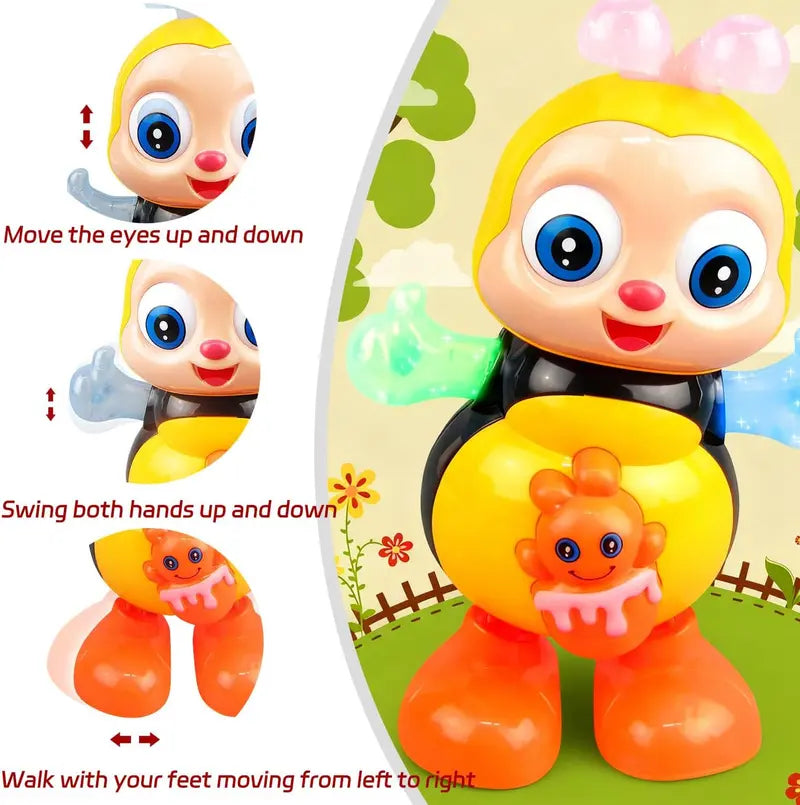 Kaiwatoy®Electric Bee,with Lights and Sounds, Cute Singing Walking  Toys with Music LED Lights for Toddlers