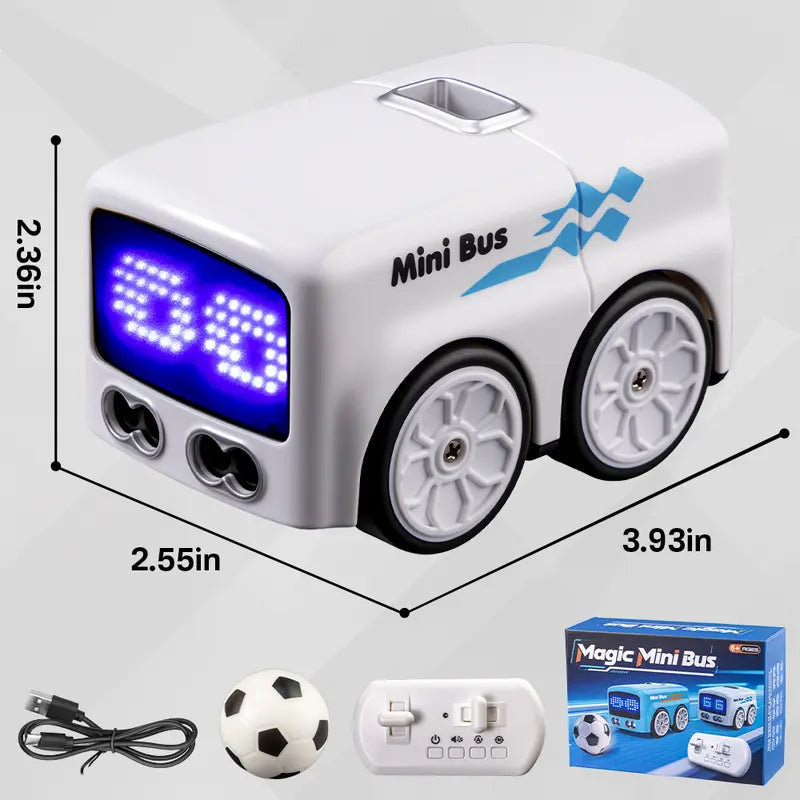Kaiwatoy®Magic Mini Bus Toy, RC-Controlled with Auto Expressions & 4 Play Modes, Ideal Gift for Children